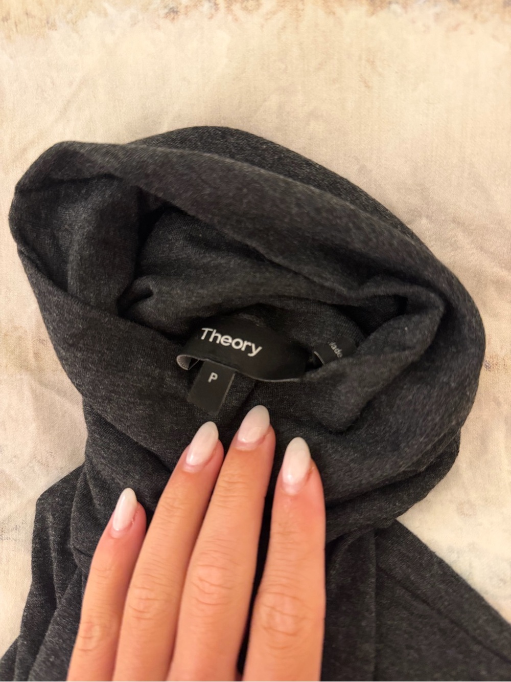 Theory Women’s Dark Gray Turtleneck - Classic Layering top or worn alone